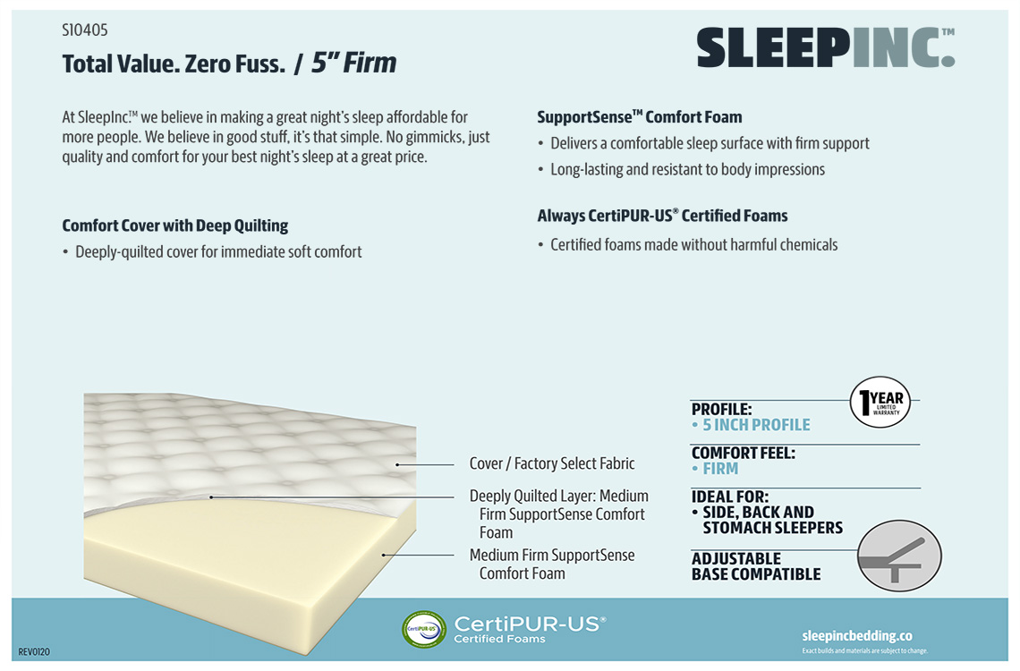 cheap affordable gel memory foam free shipping sleep inc